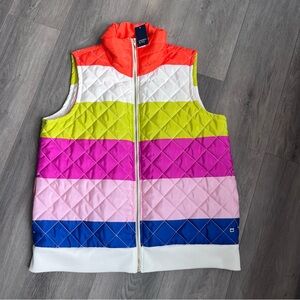 crown & ivy Multicolor Striped Women’s Vest XL Quilted New